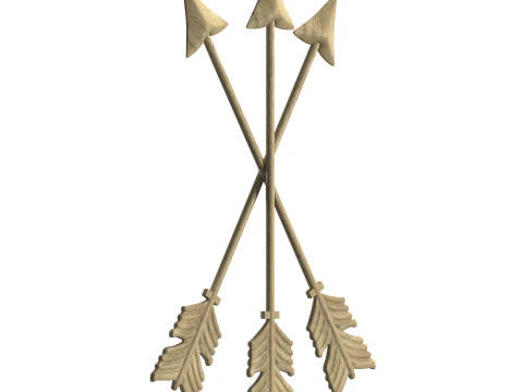 Rustic Native American Wall Art Arrows 3D Model