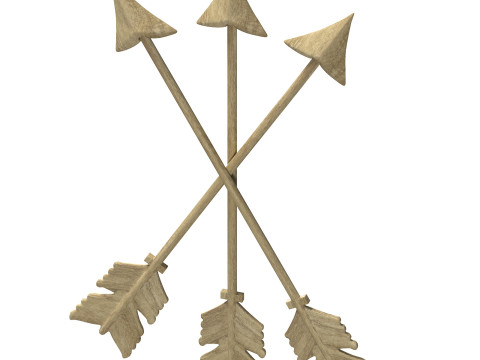 Frecce rustiche di arte della parete dei nativi americani Modello 3D