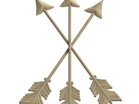 Frecce rustiche di arte della parete dei nativi americani Modello 3D