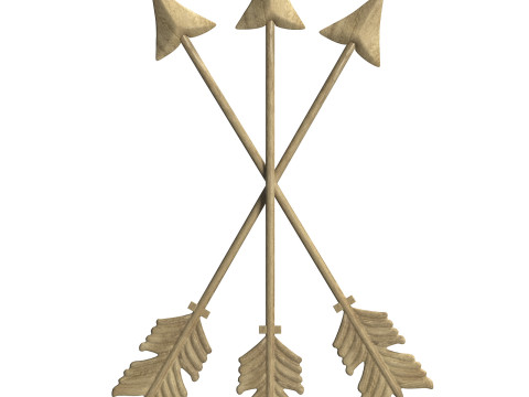 Frecce rustiche di arte della parete dei nativi americani Modello 3D