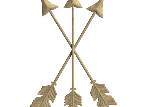 Rustic Native American Wall Art Arrows 3D Model