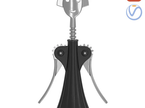 Tire-bouchon d&eacute;coratif pour bouteille de vin Modèle 3D