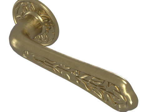 Pegangan pintu Sharjah sige gold Gaya klasik Model 3D