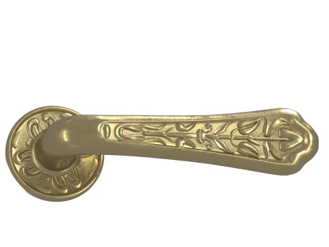 Ma&ccedil;aneta da porta Sharjah sige gold estilo cl&aacute;ssico Modelo 3D