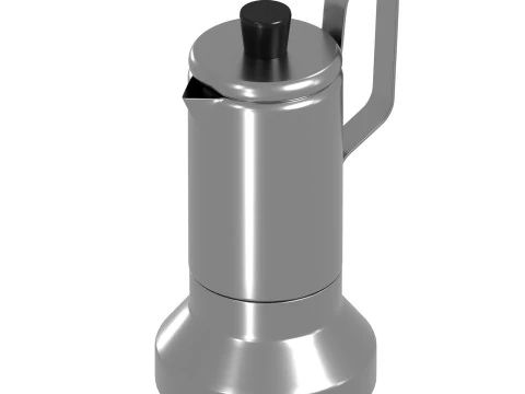 Espresso maker for cooktop stainless steel 3D Model