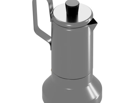 Espresso maker for cooktop stainless steel 3D Model