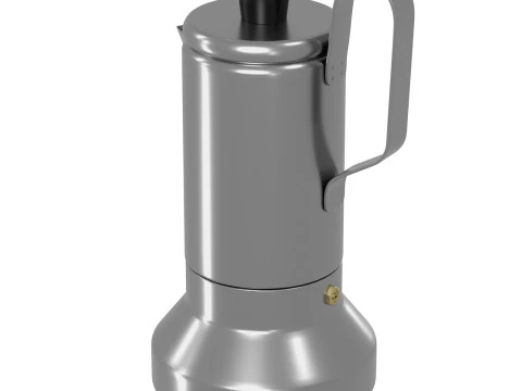 Espresso maker for cooktop stainless steel 3D Model