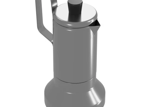 Espresso maker for cooktop stainless steel 3D Model