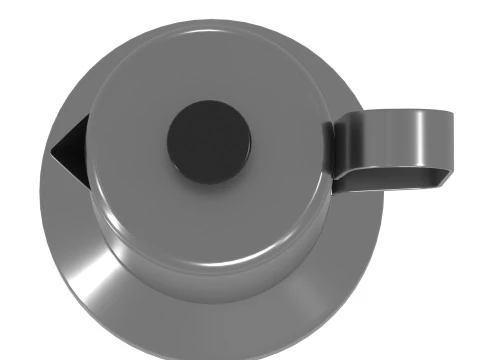 Espresso maker for cooktop stainless steel 3D Model