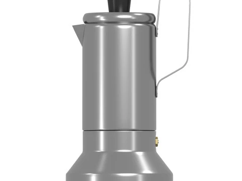 Espresso maker for cooktop stainless steel 3D Model