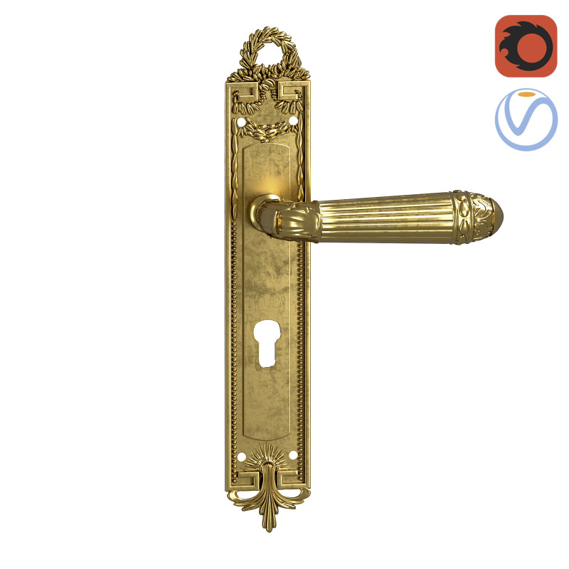 Maniglia per porta Versailles sige oro Modello 3D .c4d .max .obj .3ds .fbx .stl .blend