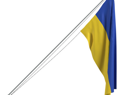 Ukraine Exterior Flag 3D Model