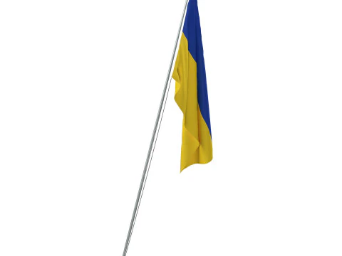 Ukraine Exterior Flag 3D Model