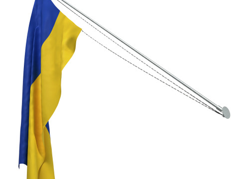 Ukraine Exterior Flag 3D Model