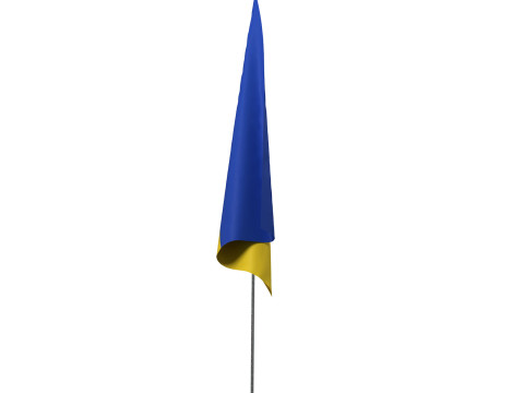 Ukraine Exterior Flag 3D Model