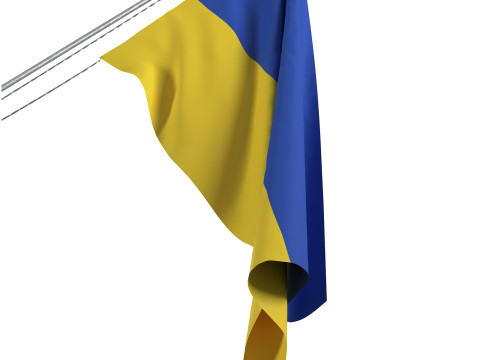 Ukraine Exterior Flag 3D Model