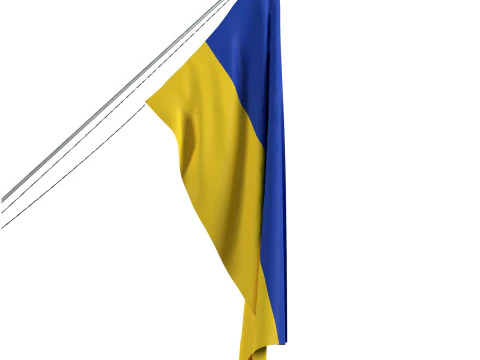 Ukraine Exterior Flag 3D Model