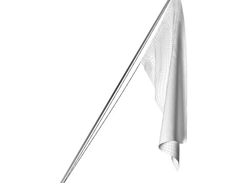 Ukraine Exterior Flag 3D Model