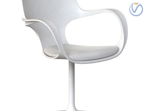 The Flute swivel chair plastic white 3D Model
