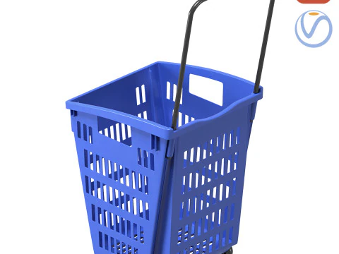 파란색 플라스틱 장바구니 3D 모델