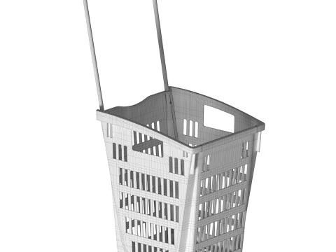 Carrello della spesa in plastica blu Modello 3D