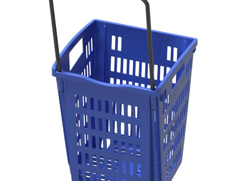 Carrello della spesa in plastica blu Modello 3D