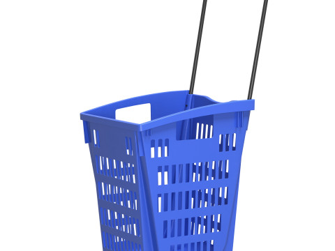 Carrello della spesa in plastica blu Modello 3D