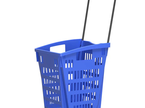 Carrello della spesa in plastica blu Modello 3D