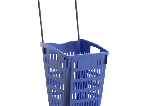 Carrello della spesa in plastica blu Modello 3D