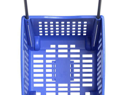 Carrello della spesa in plastica blu Modello 3D