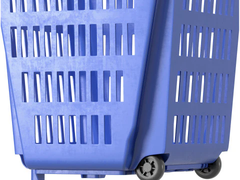 Carrello della spesa in plastica blu Modello 3D