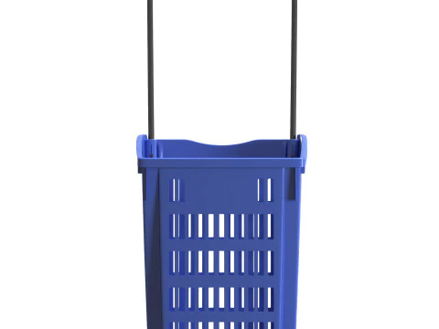 Carrello della spesa in plastica blu Modello 3D