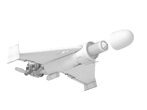 BEHEMOTH Long-Range Strike UAV 3D Model