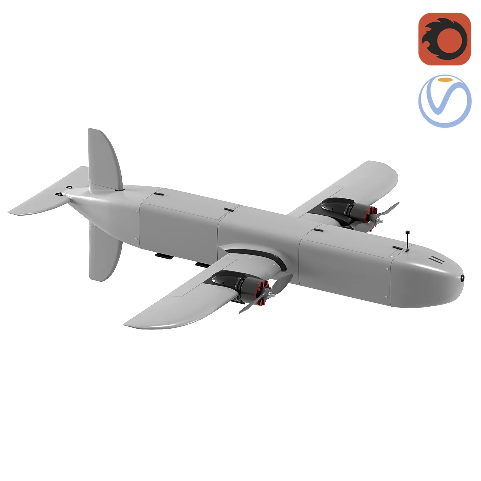 TYTAN Interceptor METIS UAV 3D Model .c4d .max .obj .3ds .fbx .stl .blend 