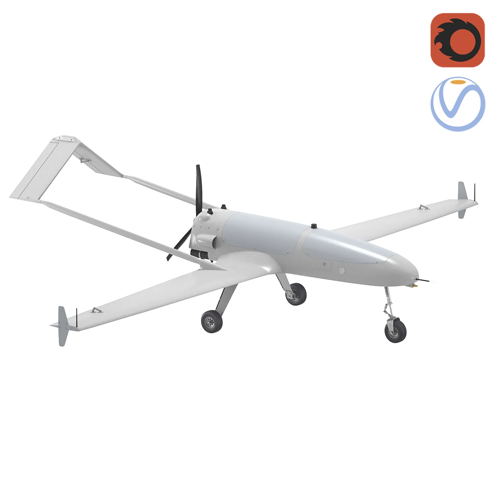 Drone AN-196 LUTYI UAV 3D Model .c4d .max .obj .3ds .fbx .stl .blend 