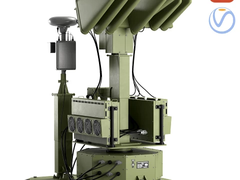 UAV Countermeasures System Anti-Drone Defense Station 3D Model