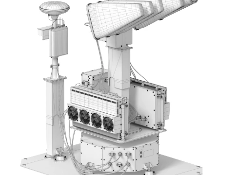 UAV Countermeasures System Anti-Drone Defense Station 3D Model