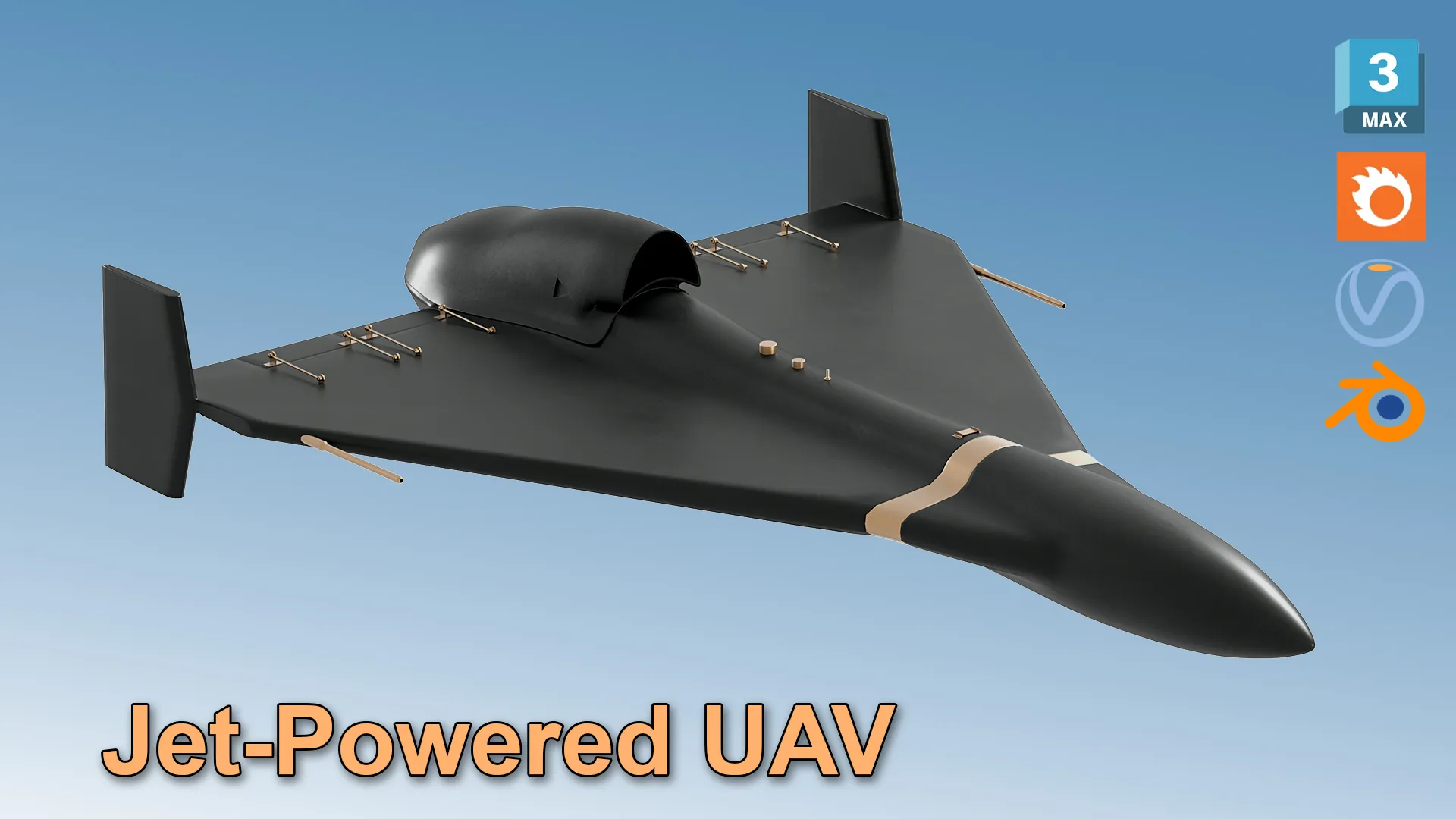 Shahed-238 Jet UAV 3D Model .c4d .max .obj .3ds .fbx .stl .blend