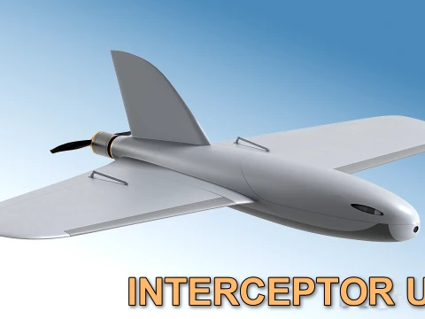 Piranha HUNTER Super Speed Interceptor UAV 3D Modell