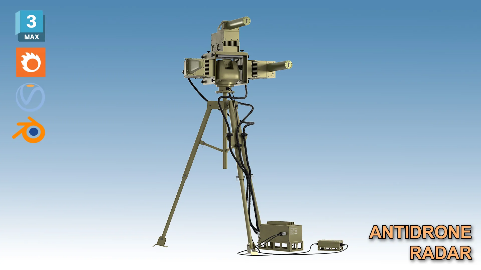 DF-M Multi-Channel Targeting System DF-3 3D Model .c4d .max .obj .3ds .fbx .stl .blend