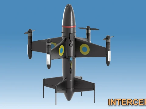 One Punch Interceptor UAV 3D Modell