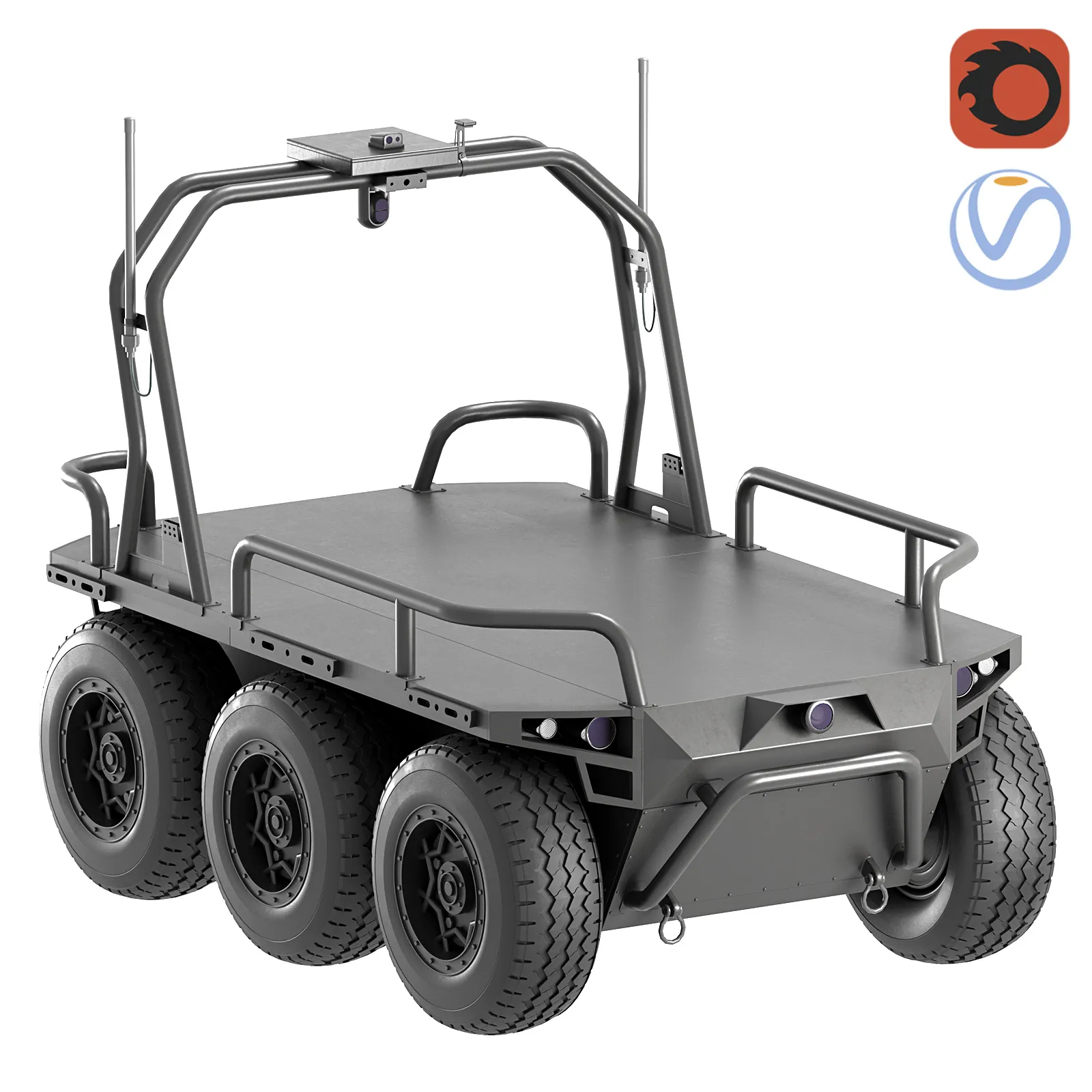 Ratel X Unmanned Ground Vehicle UGV 3D Model .c4d .max .obj .3ds .fbx .stl .blend 