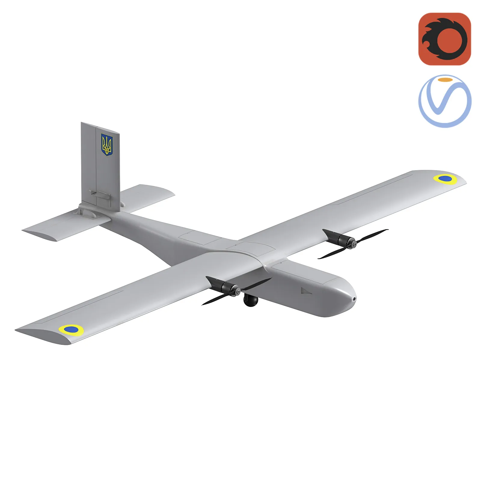 Veresen Mothership UAV FPV Drone Carrier 3D Model .c4d .max .obj .3ds .fbx .stl .blend