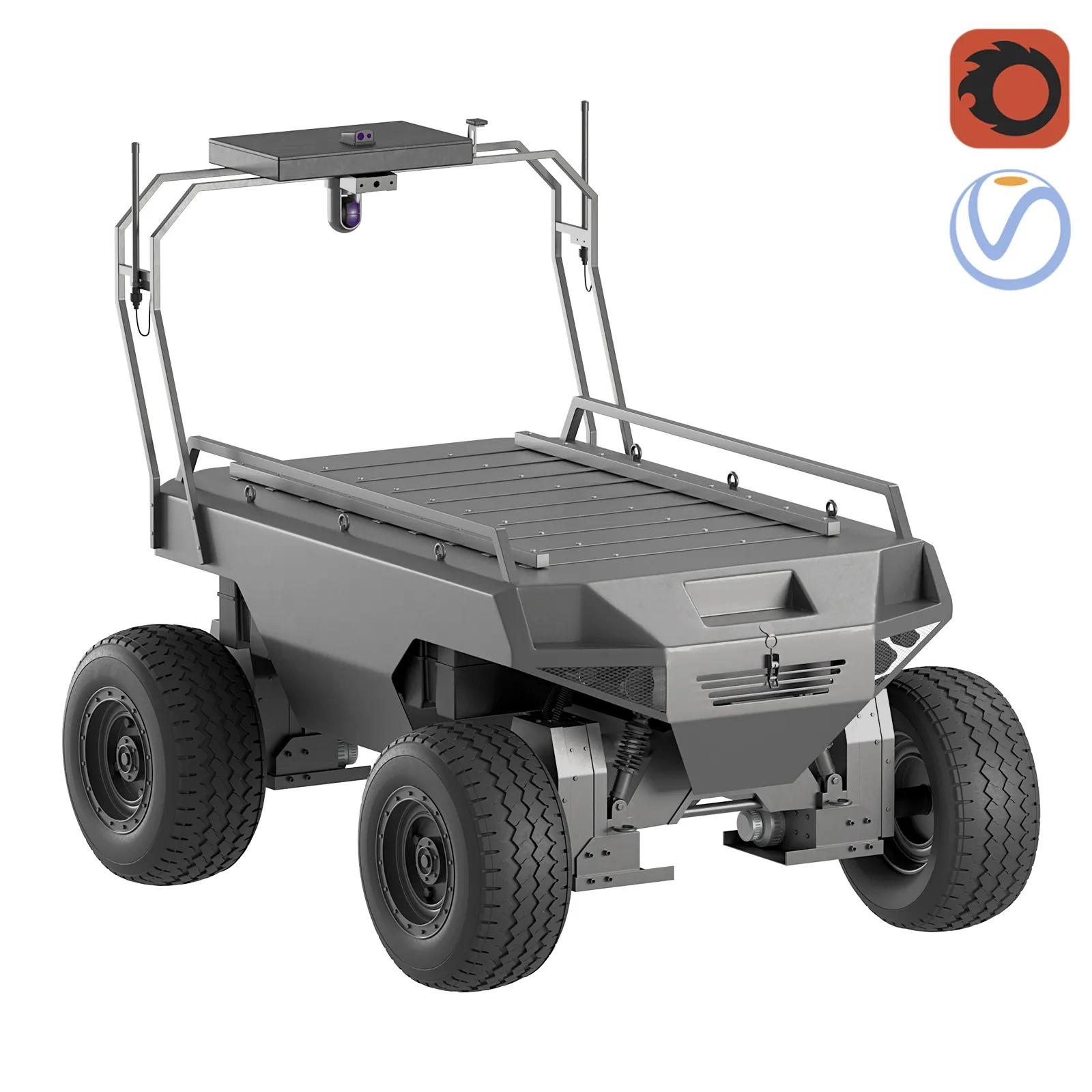 Varkhan 4x4 Military UGV Unmanned Ground Vehicle 3D Model .c4d .max .obj .3ds .fbx .stl .blend