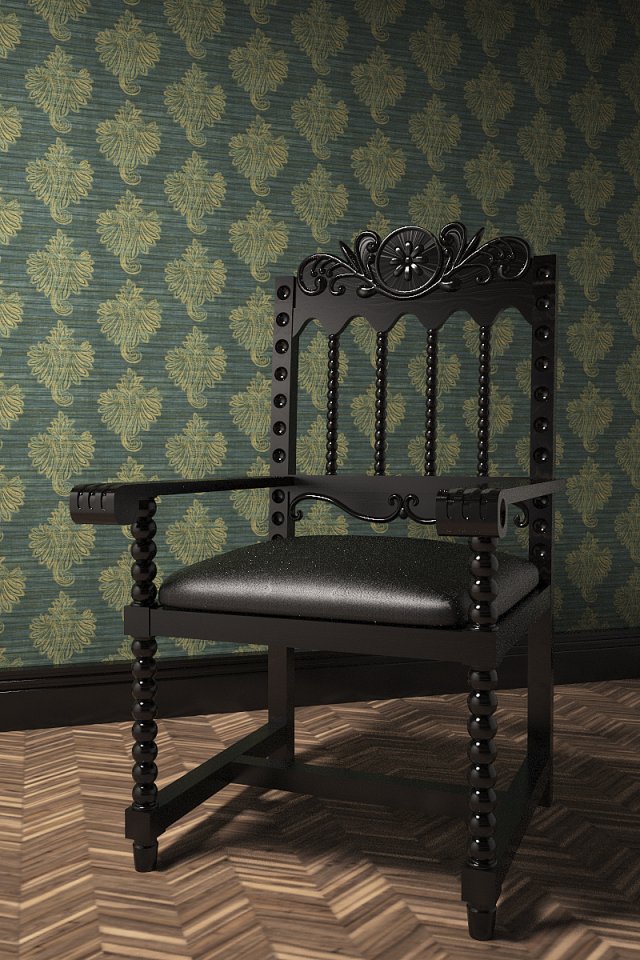 wood chair Model 3D .c4d .max .obj .3ds .fbx .stl .blend 