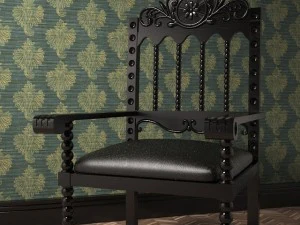 木の椅子 3Dモデル