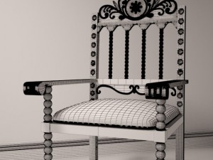 wood chair Model 3D