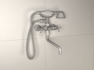 wall mixer retro 01 3D 모델