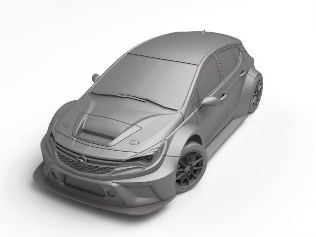 Opel Astra TCR 2016 3Dプリントモデル .c4d .max .obj .3ds .fbx .stl .blend 