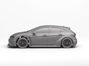Opel Astra TCR 2016 3Dプリントモデル